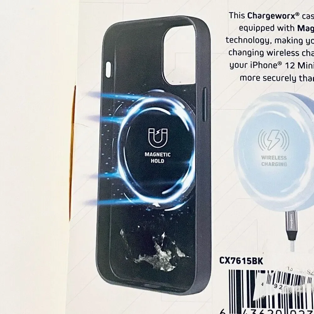 NWT New in Box  charge worx iphone 12 mini Black case with magsafe technology